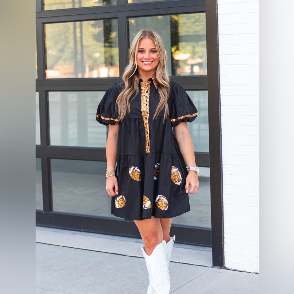 Fantastic Fawn game day dress. Black & Gold. Saints size M CLEARANCE